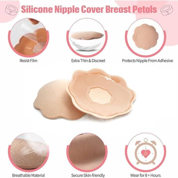 DooDSY Boob Tape for all sizes from A to G Cup. Color Nude. Includes 5 petals. - Picture 5 of 7